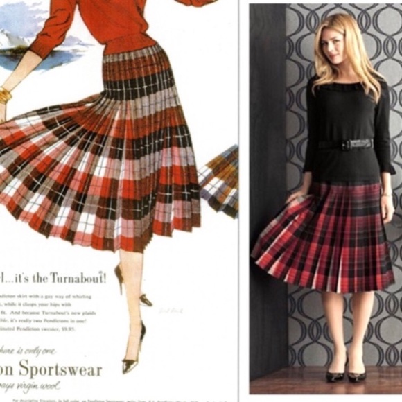 Pendleton Dresses & Skirts - VTG PENDLETON Red Tartan Plaid Turnabout Skirt